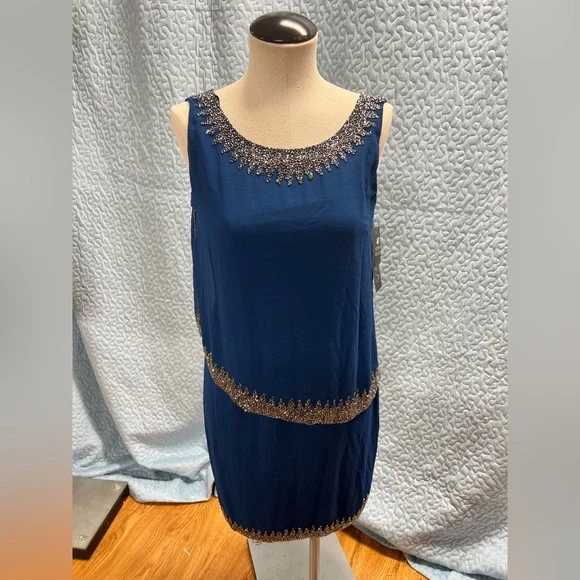 J Kara Dresses Sleeveless Popover Beaded Cocktail Dress Poshmark